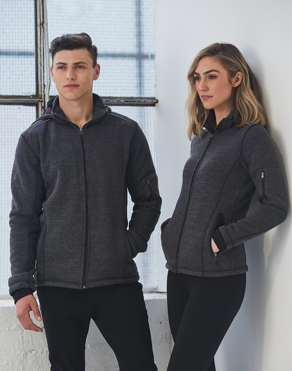 Men's Heather Bonded Fleece Jacket SH-JK41