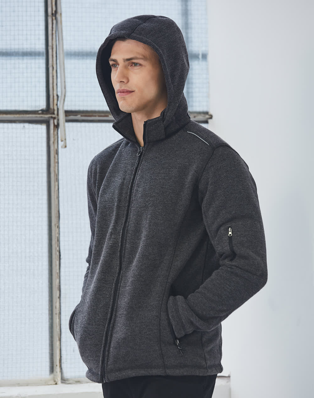 Men's Heather Bonded Fleece Jacket SH-JK41