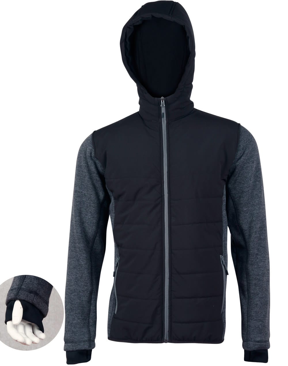 Men's Heather Sleeve/Quilted Body Jacket SH-JK43