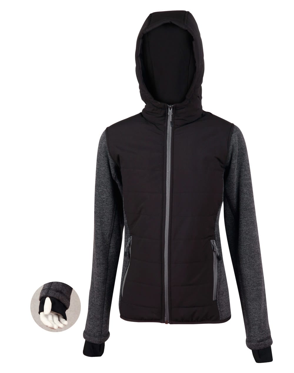 Ladies' Heather Sleeve/Quilted Body Jacket SH-JK44