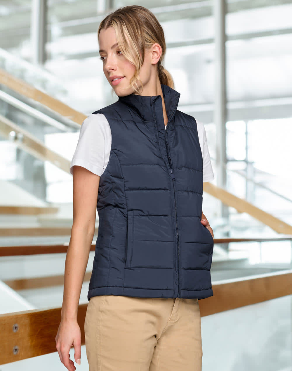 Ladies' Sustainable Insulated Puffer Vest (3D Cut) SH-JK62