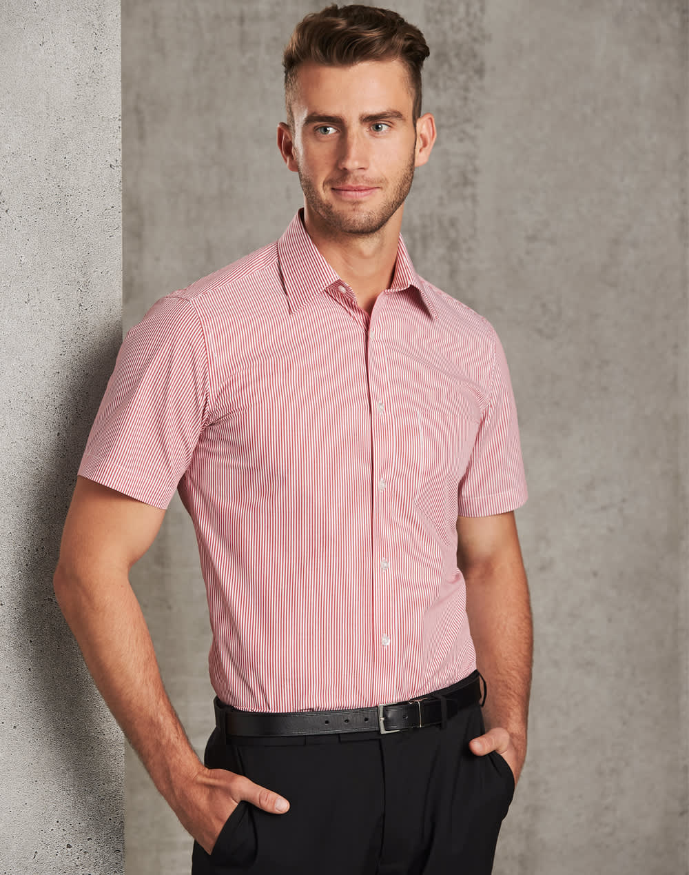 Men's Balance Stripe Short Sleeve Shirt SH-M7231