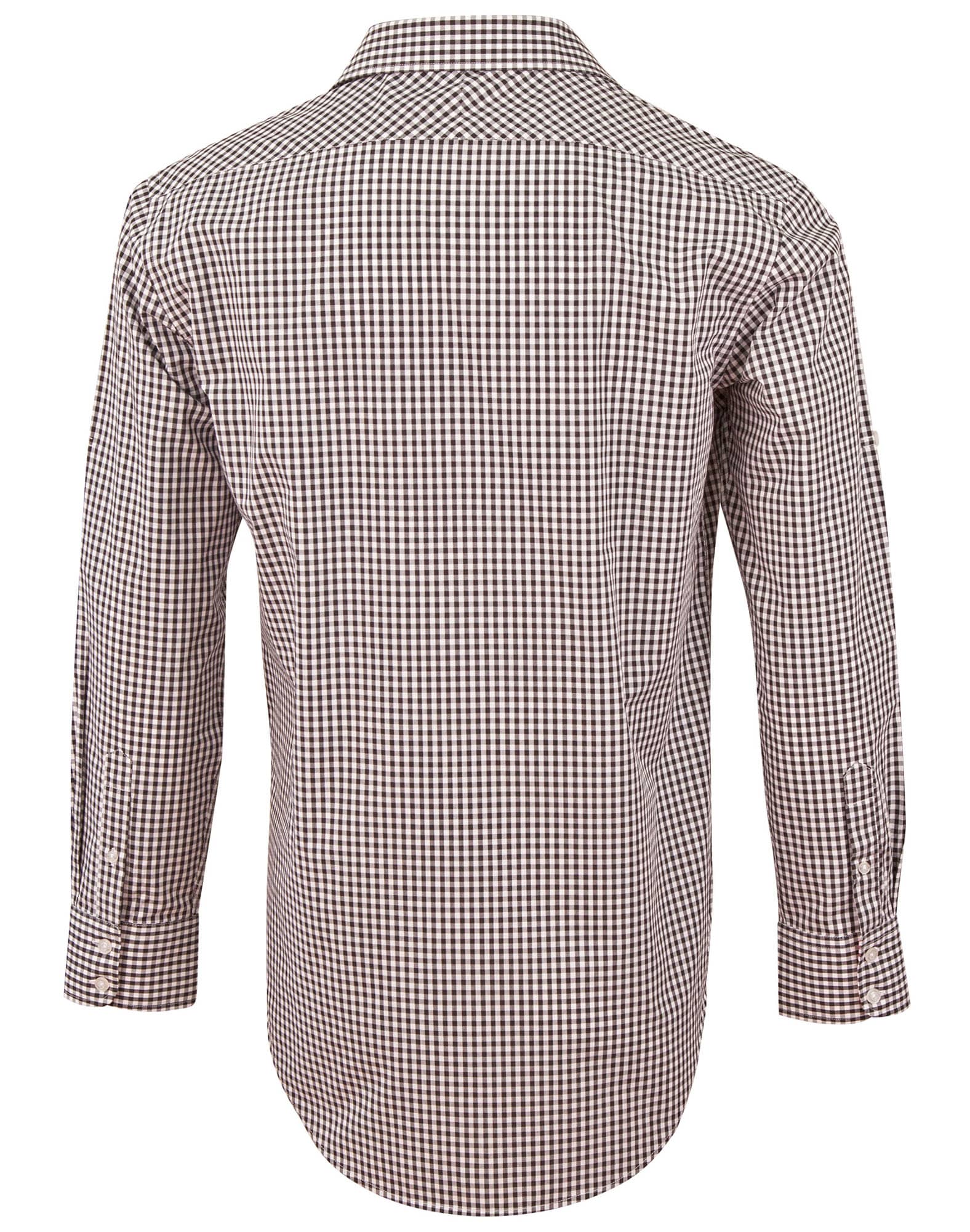 Men's Gingham Check Roll-up L/S Shirt SH-M7330L