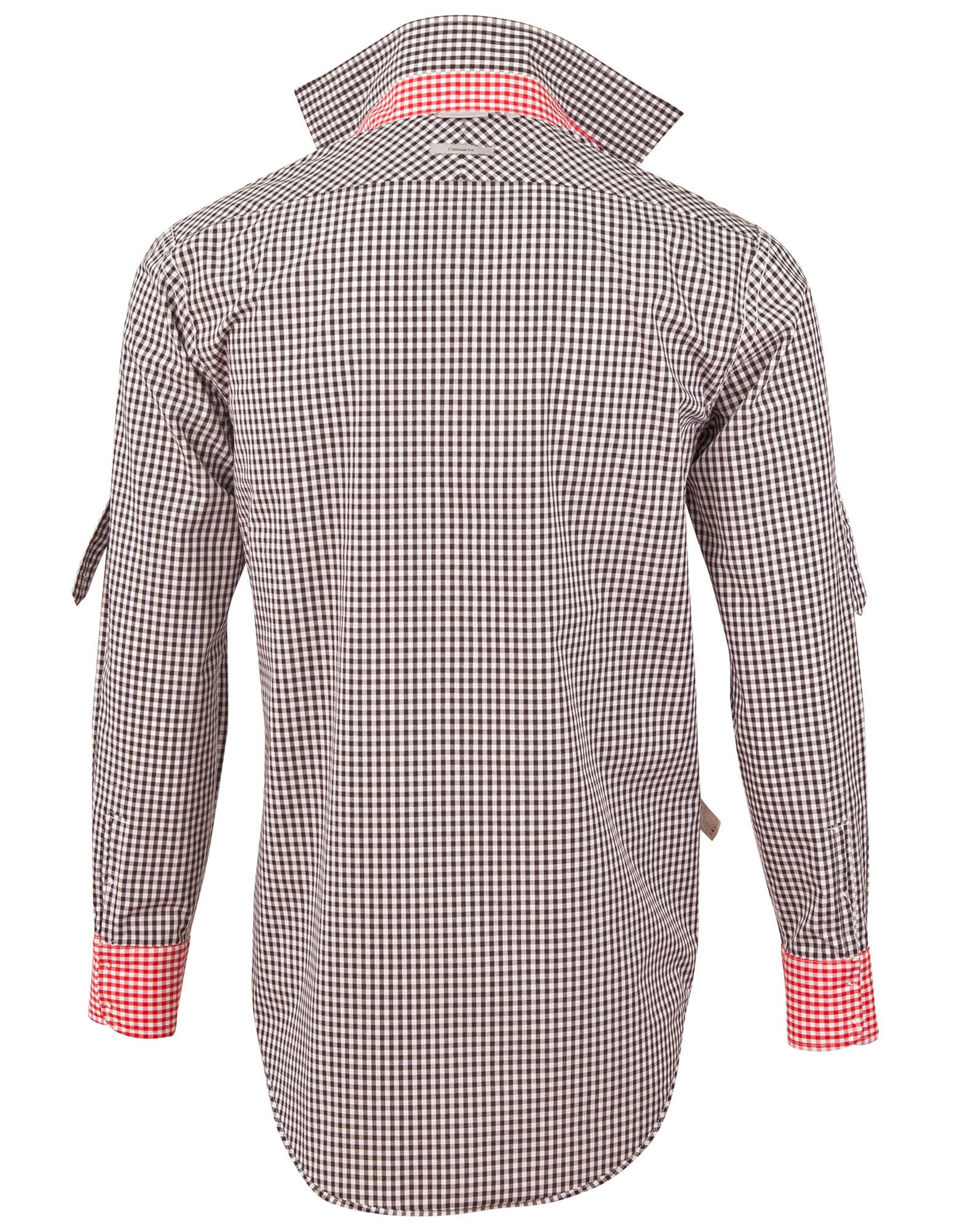 Men's Gingham Check Roll-up L/S Shirt SH-M7330L