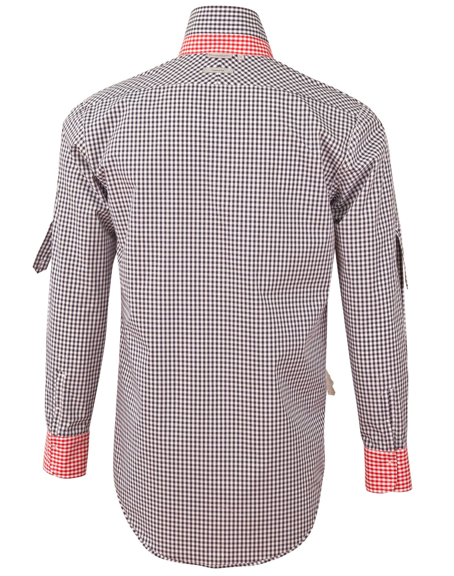 Men's Gingham Check Roll-up L/S Shirt SH-M7330L