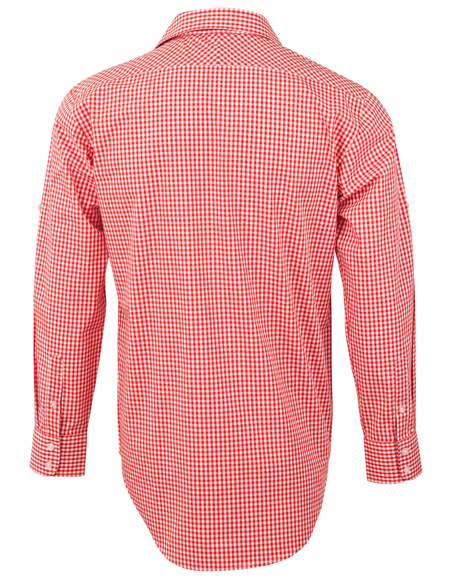 Men's Gingham Check Roll-up L/S Shirt SH-M7330L