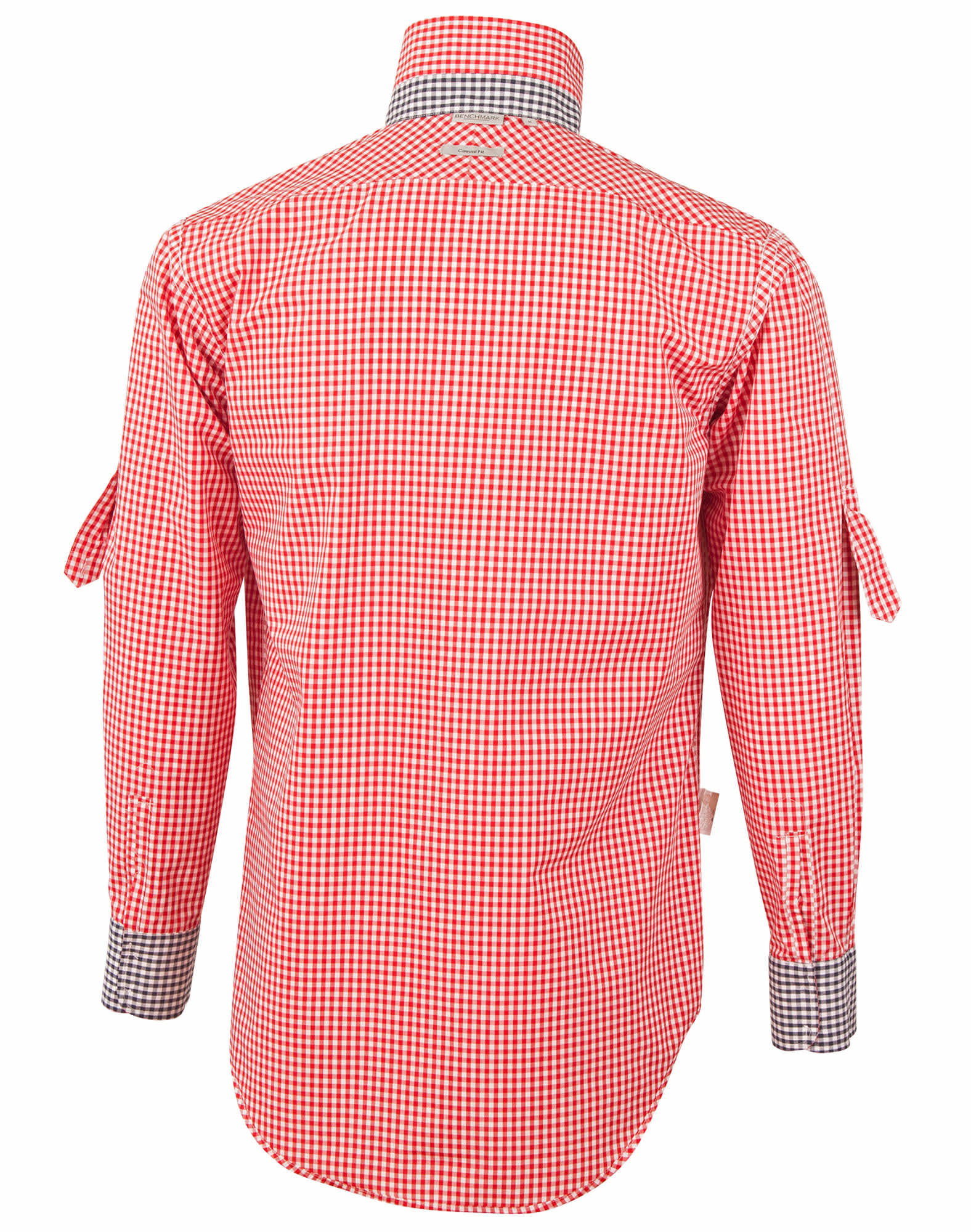 Men's Gingham Check Roll-up L/S Shirt SH-M7330L