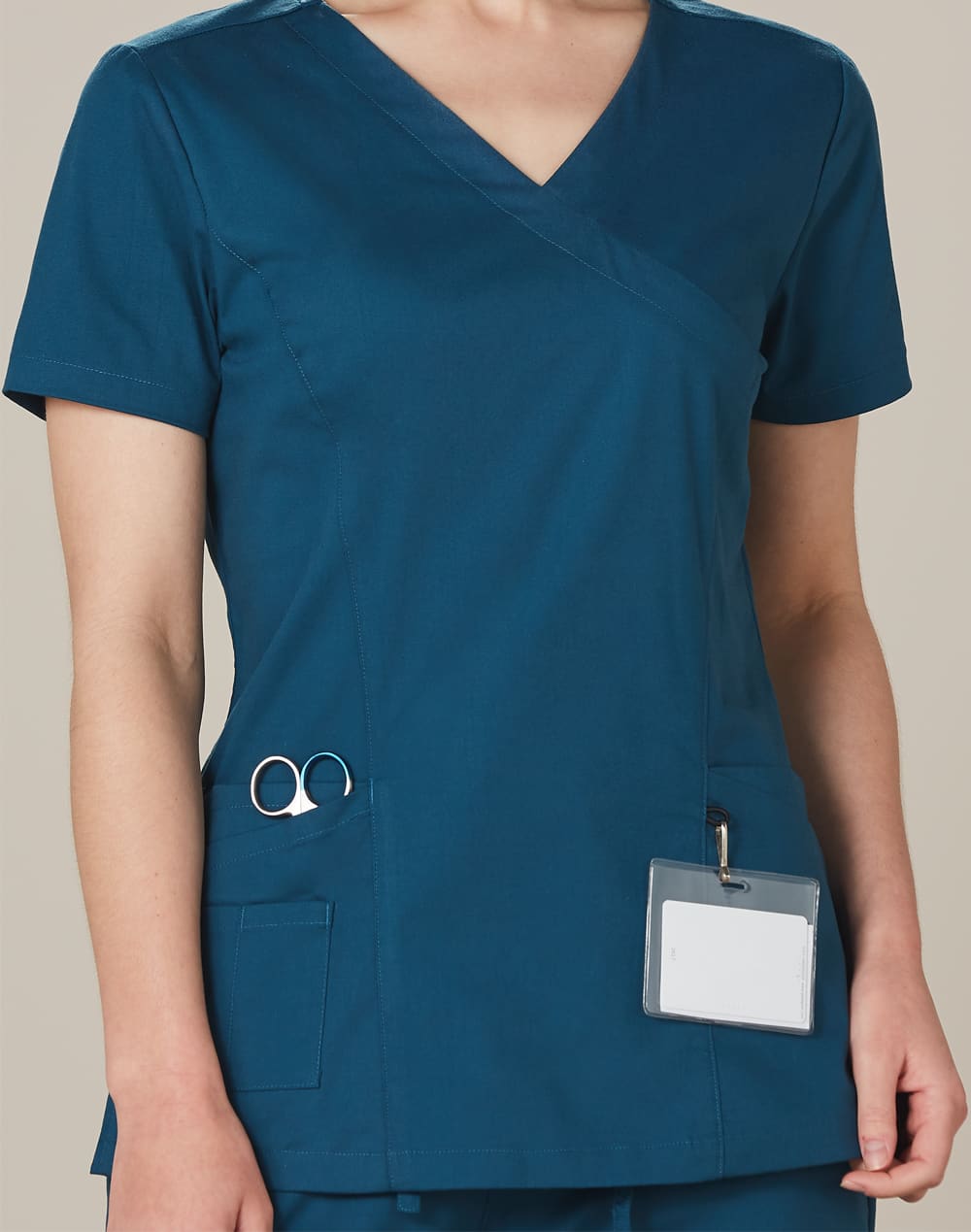 Ladies' Solid Colour S/S Scrub Top SH-M7640