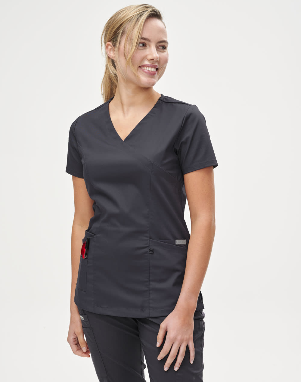 Ladies' Solid Colour S/S Scrub Top SH-M7640