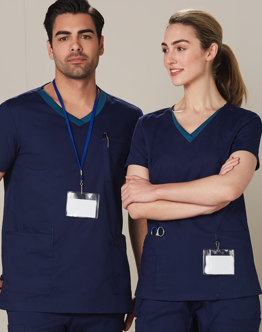 Men's Contrast Colour S/S Scrub Top SH-M7650