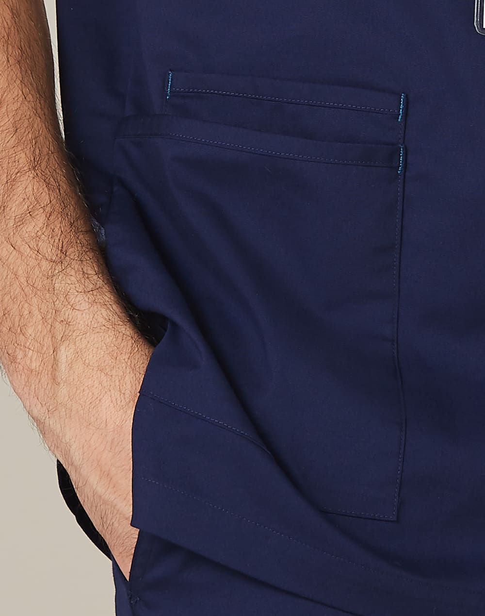 Men's Contrast Colour S/S Scrub Top SH-M7650