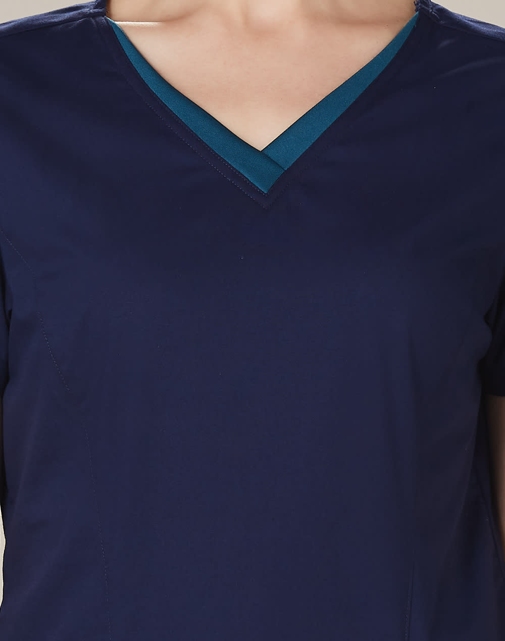 Ladies' Contrast Colour S/S Scrub Top SH-M7660