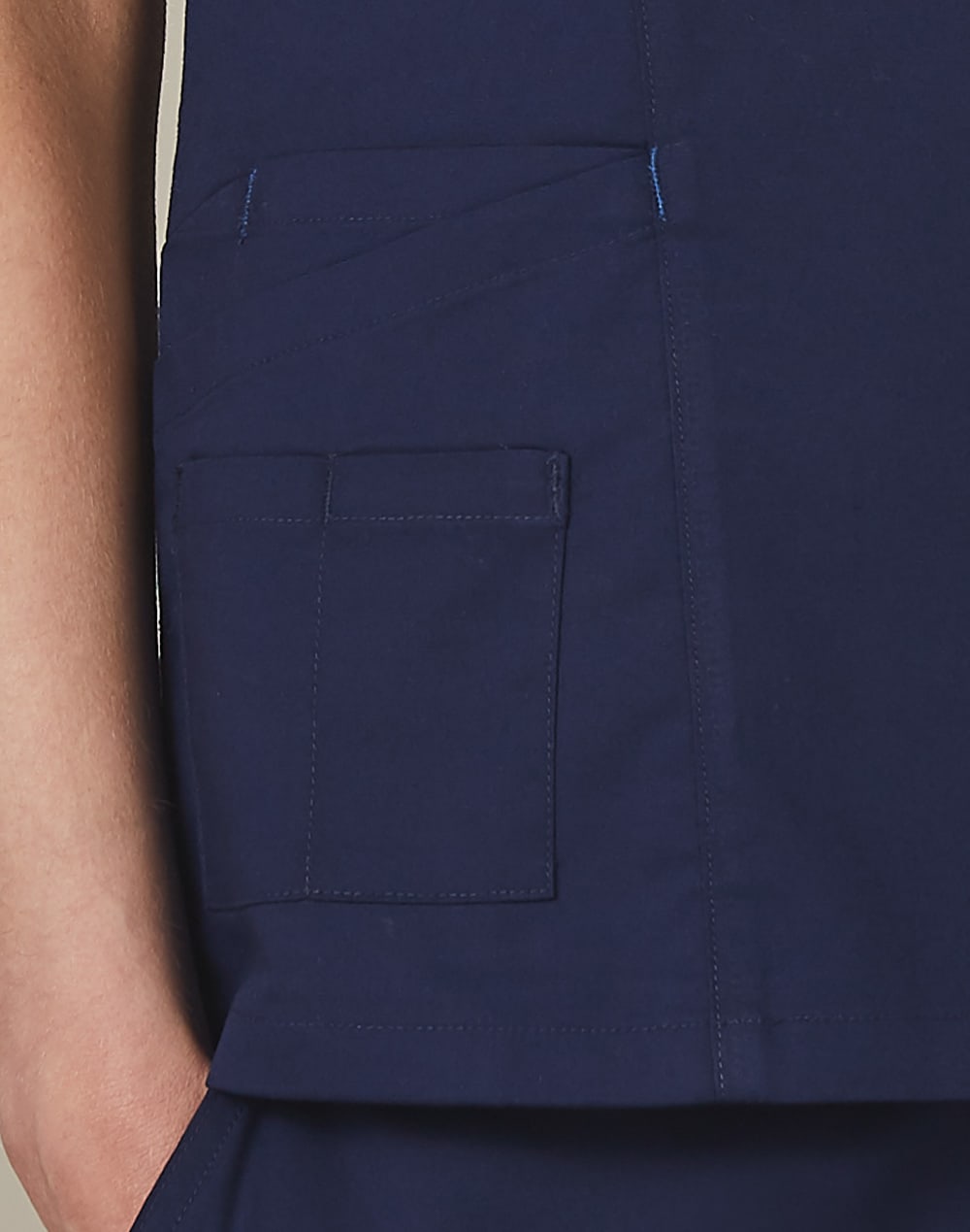 Ladies' Contrast Colour S/S Scrub Top SH-M7660