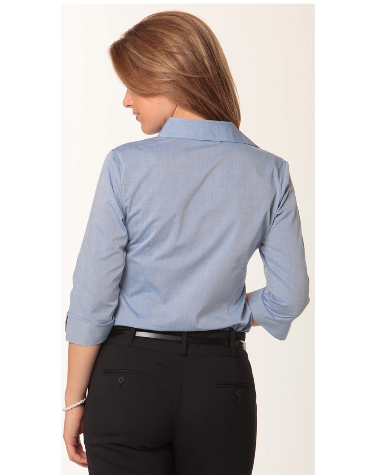 Women's Fine Chambray 3/4 Sleeve Shirt SH-M8013