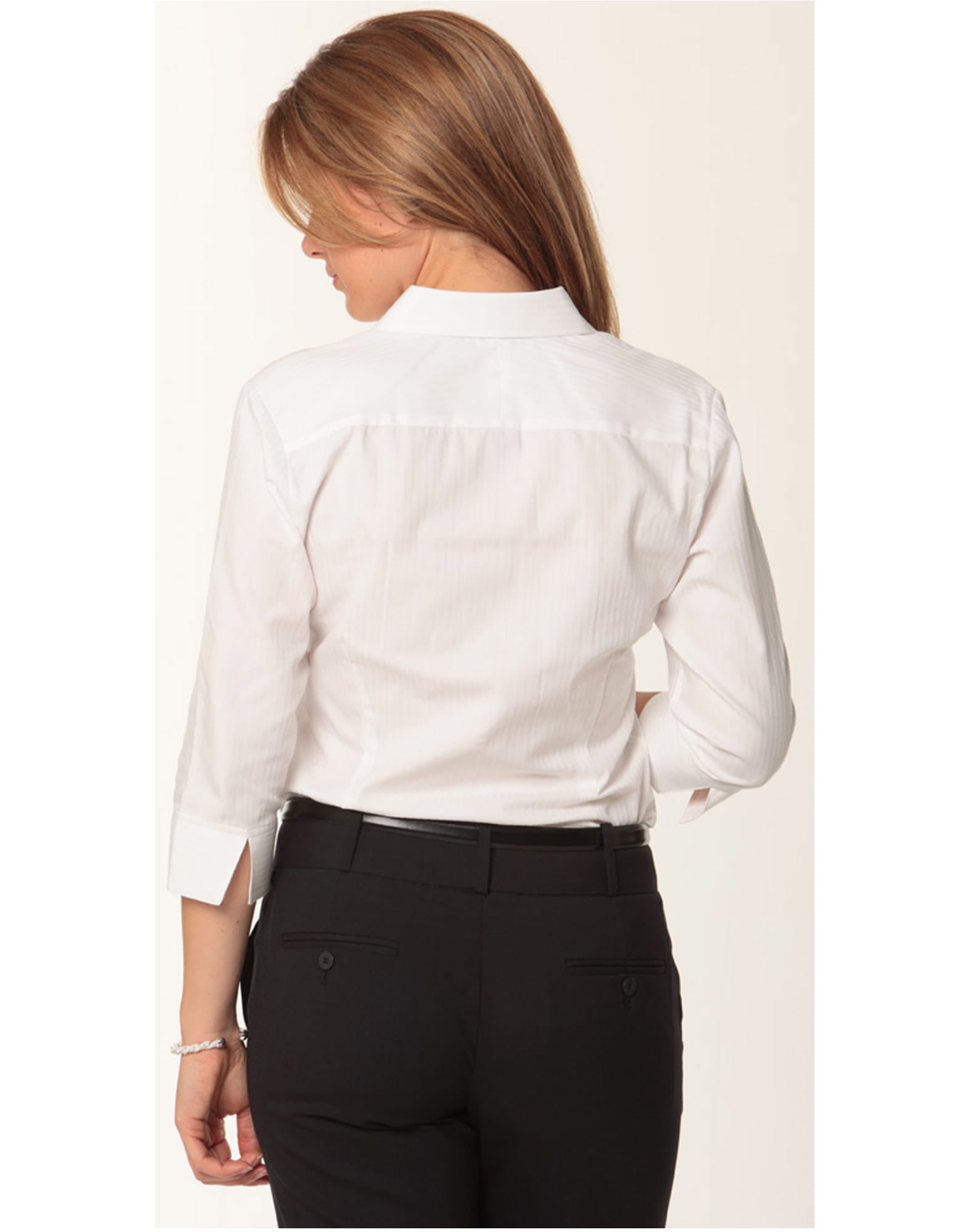 Women's Mini Herringbone 3/4 Sleeve Shirt SH-M8113