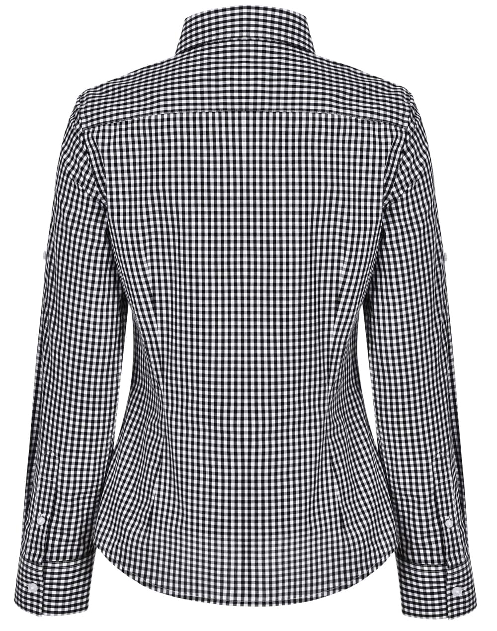Women's Gingham Check Roll-up L/S Shirt SH-M8300L