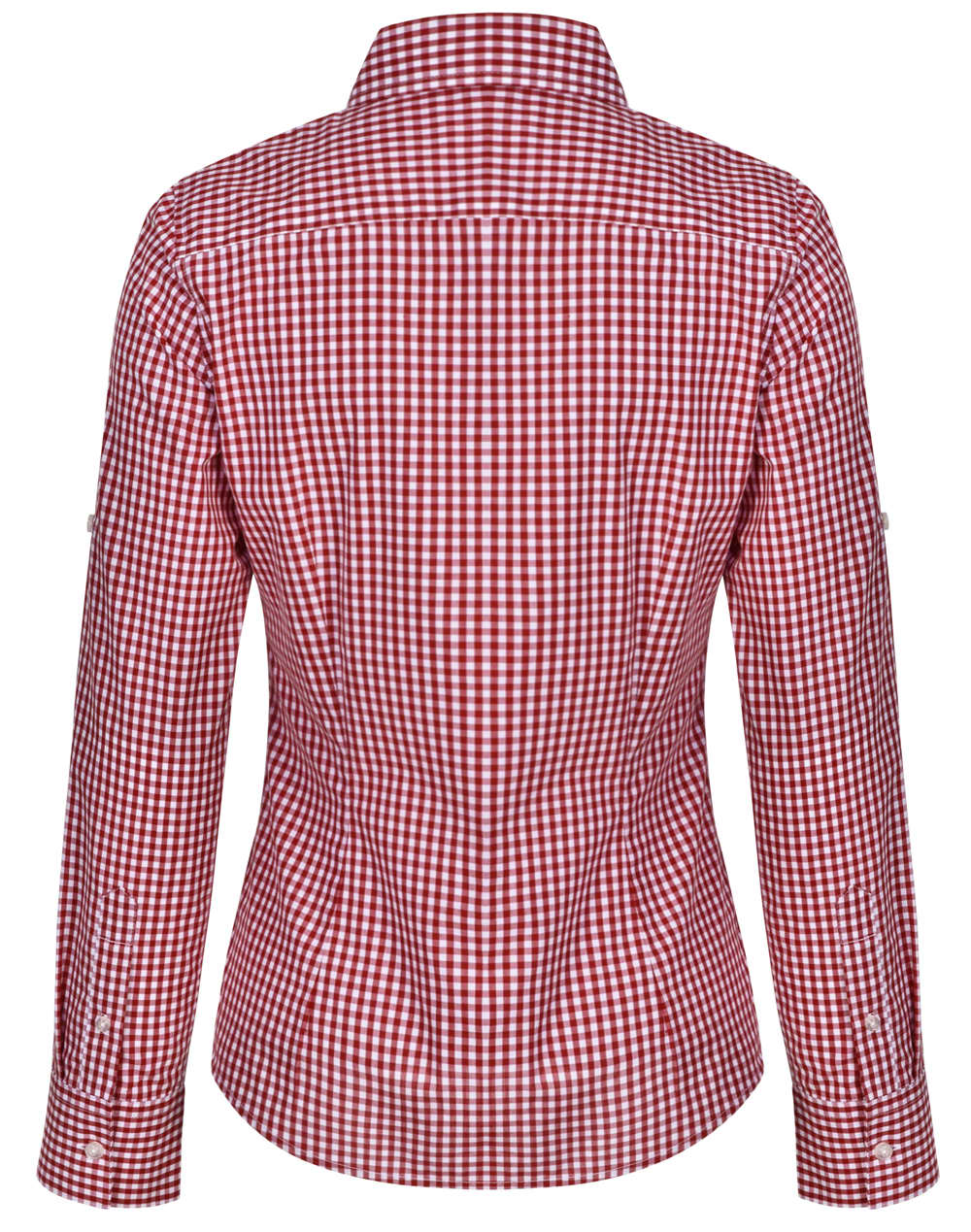 Women's Gingham Check Roll-up L/S Shirt SH-M8300L