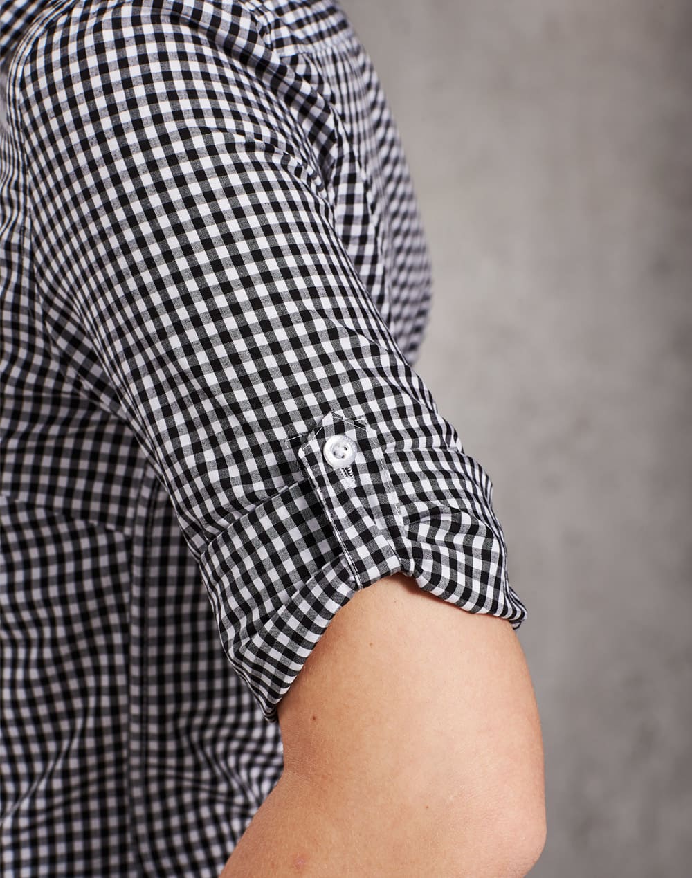 Women's Gingham Check Roll-up L/S Shirt SH-M8300L