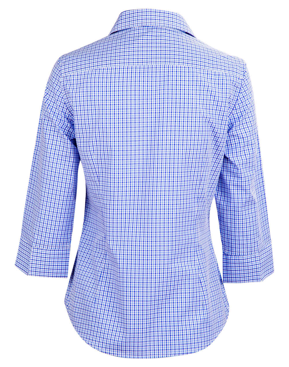 Ladies' Two Tone Check 3/4 Sleeve Shirt SH-M8320Q