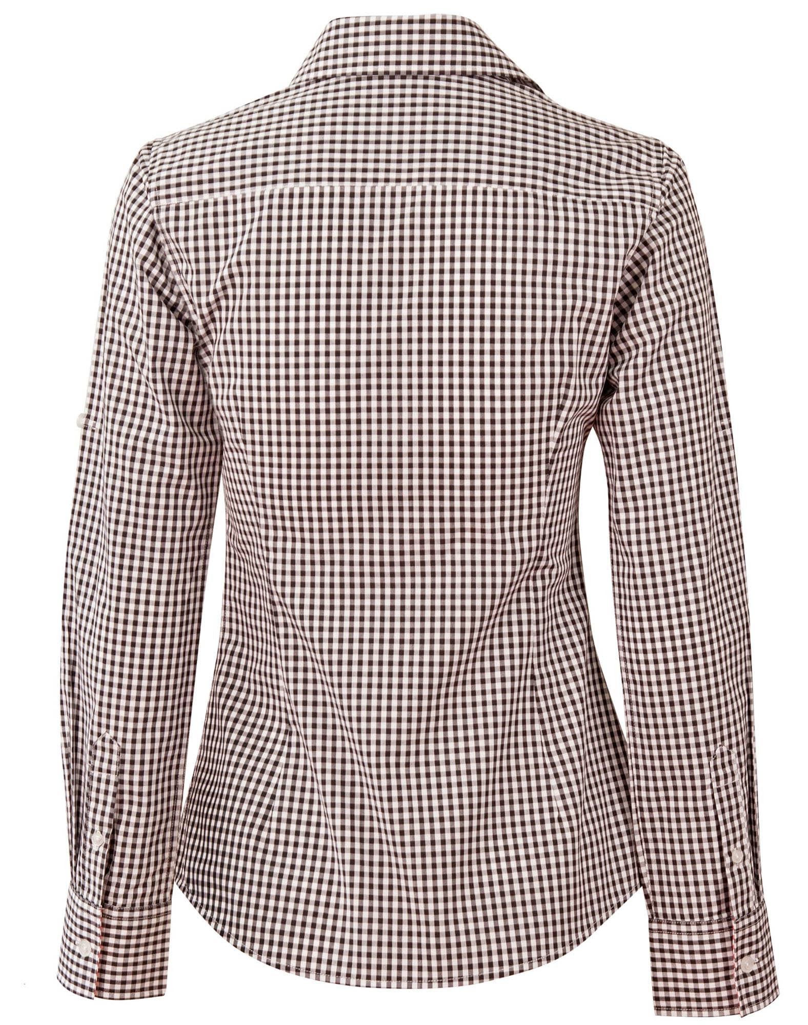 Women's Gingham Check Roll-up L/S Shirt SH-M8330L