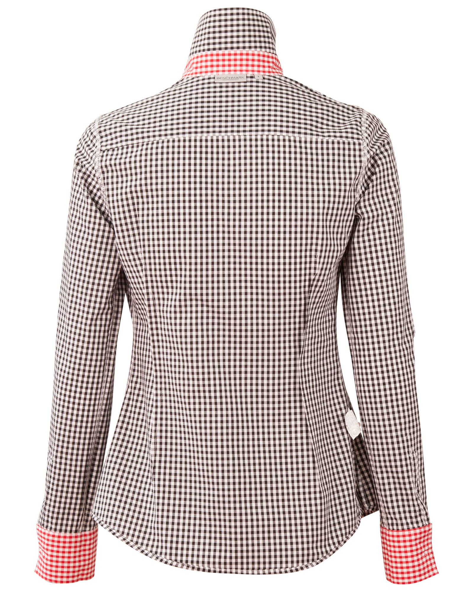 Women's Gingham Check Roll-up L/S Shirt SH-M8330L