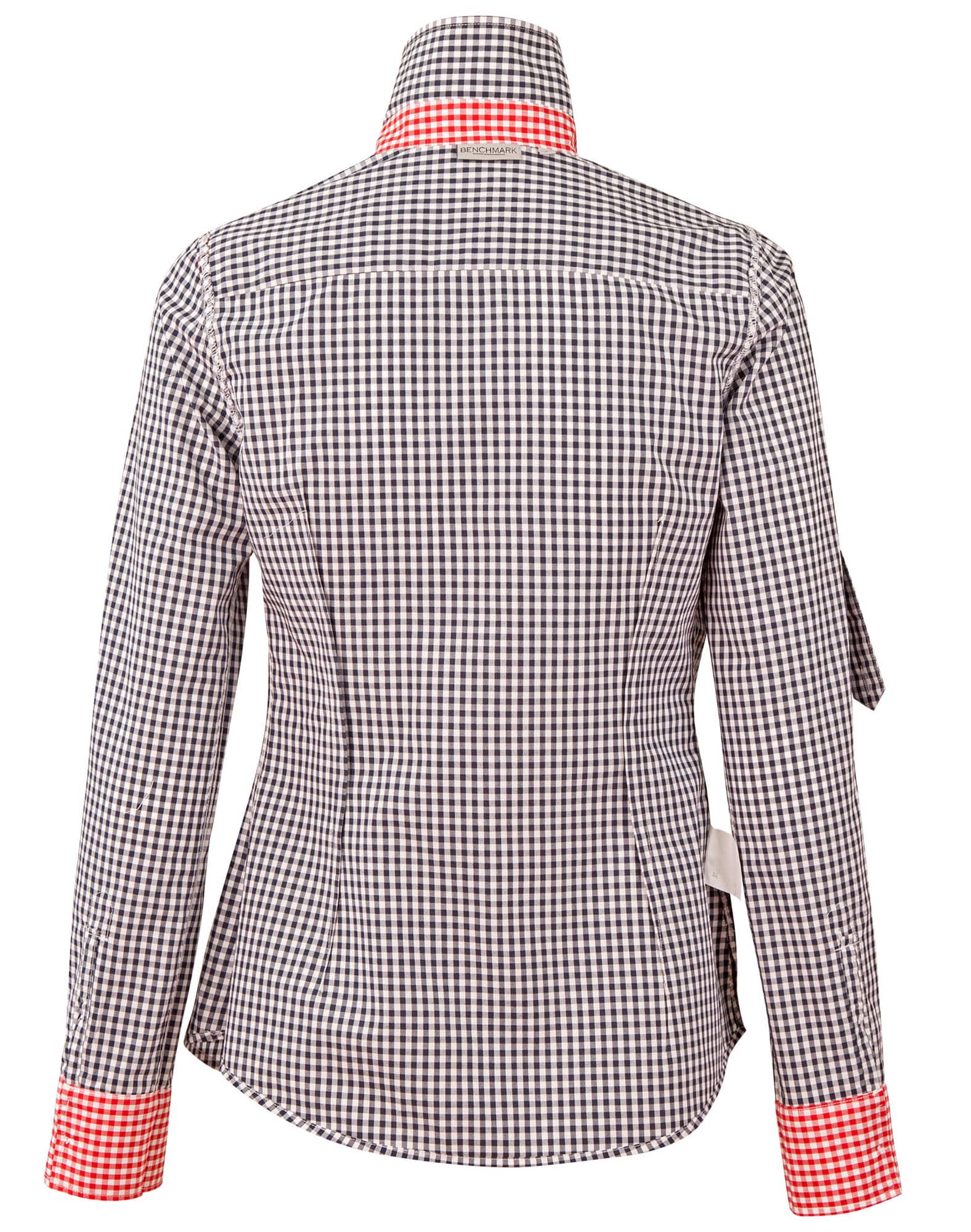 Women's Gingham Check Roll-up L/S Shirt SH-M8330L