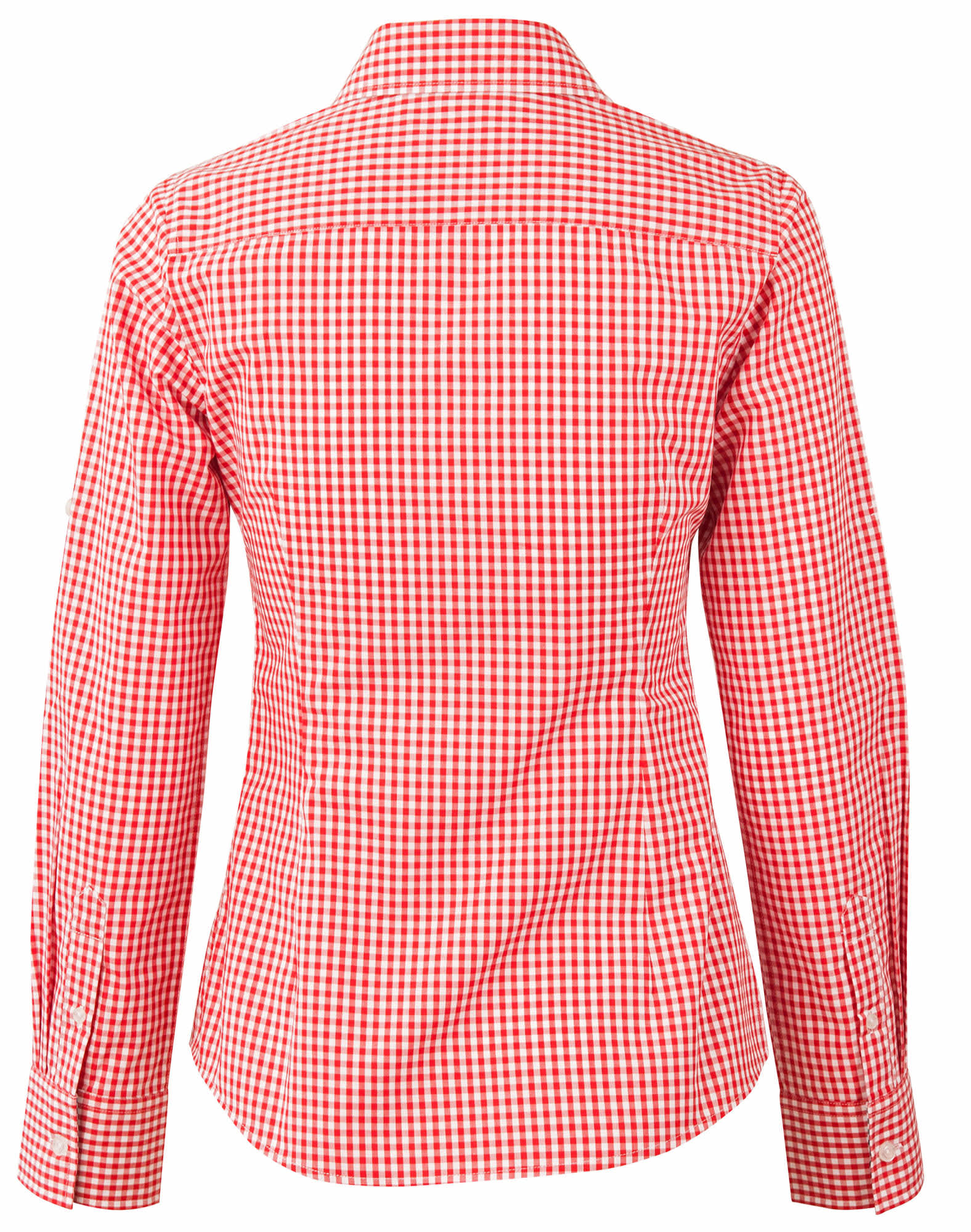 Women's Gingham Check Roll-up L/S Shirt SH-M8330L