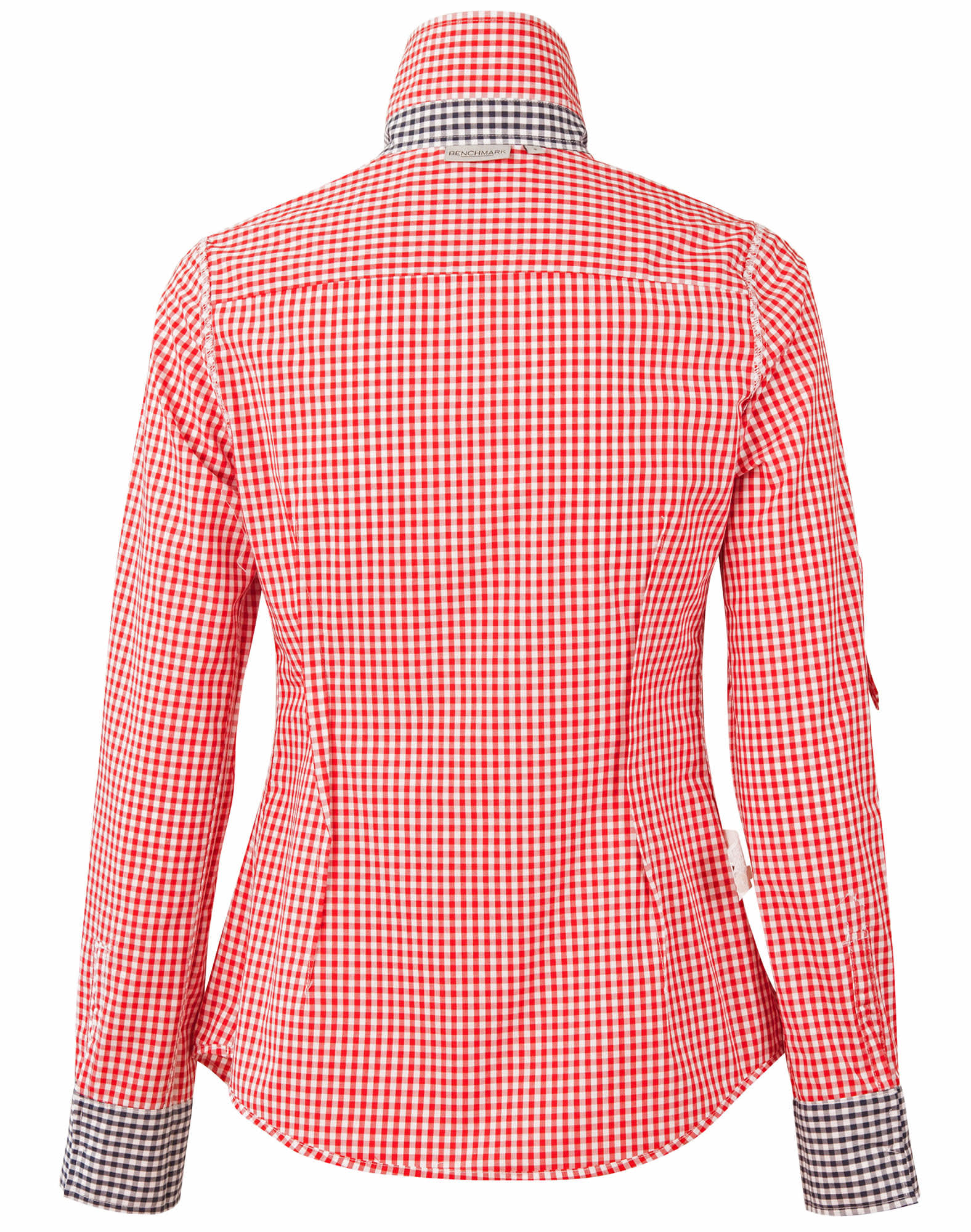 Women's Gingham Check Roll-up L/S Shirt SH-M8330L