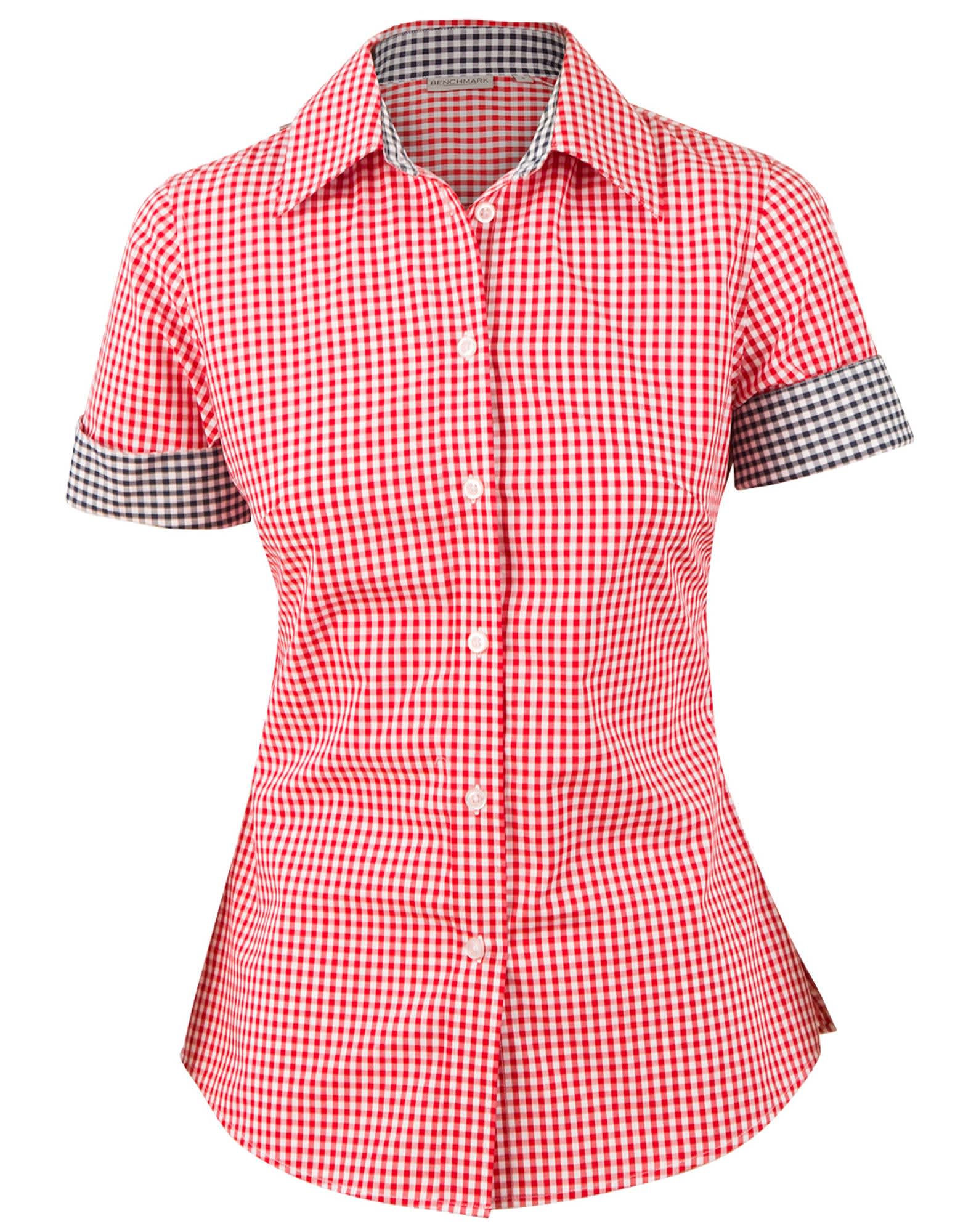 Women's Gingham Check S/S Shirt SH-M8330S