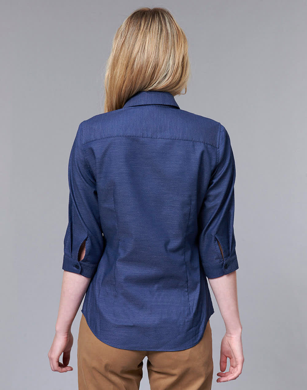 Ladies' Pin Dot Stretch 3/4 Sleeve Shirt SH-M8400Q