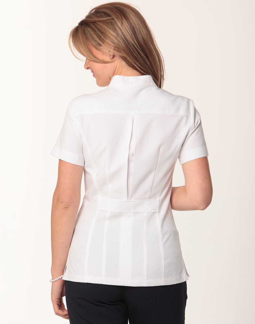 Women's Full Zip Front Short Sleeve Tunic SH-M8636S