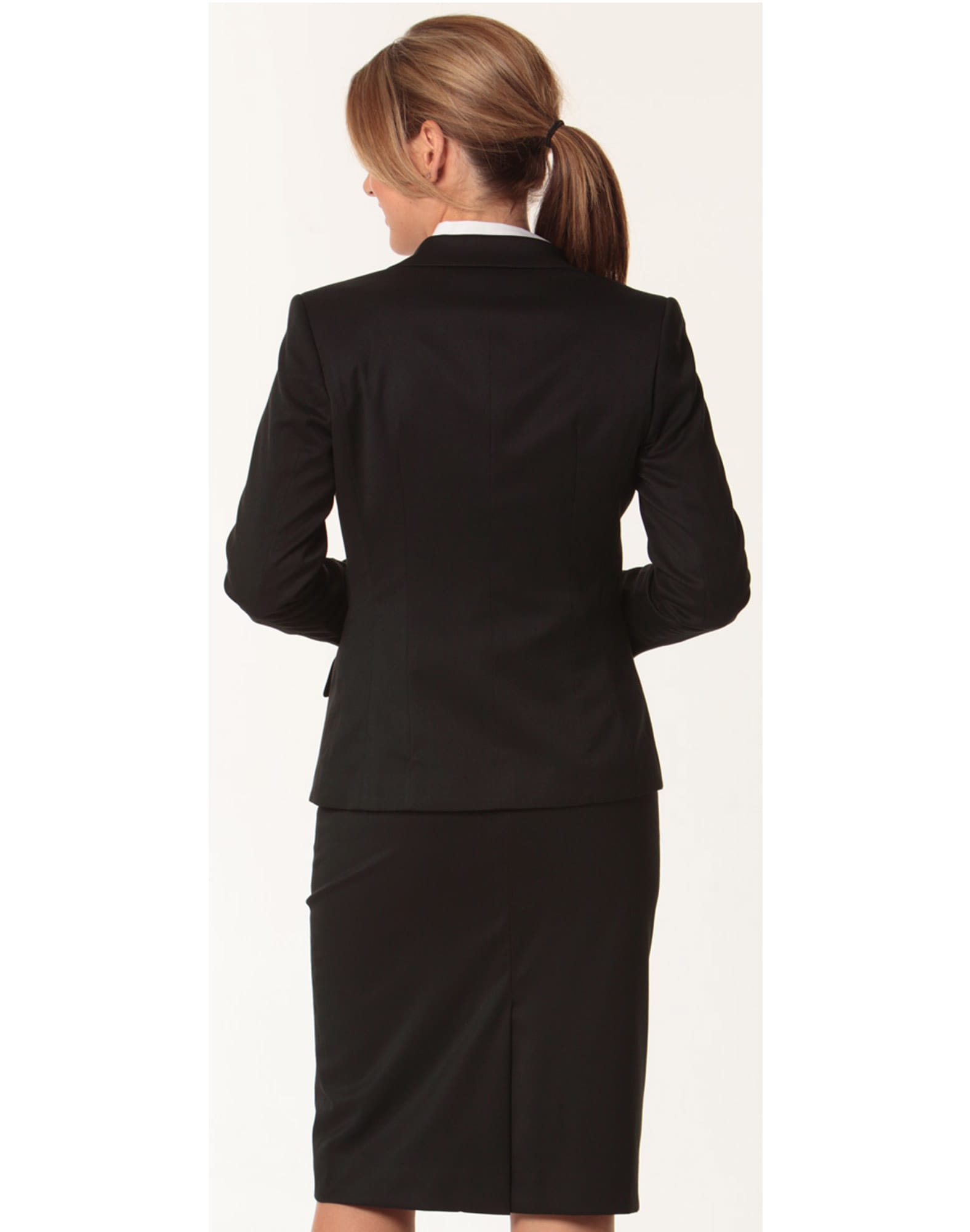 Women's One Button Cropped Jacket in Poly/Viscose Stretch SH-M9205