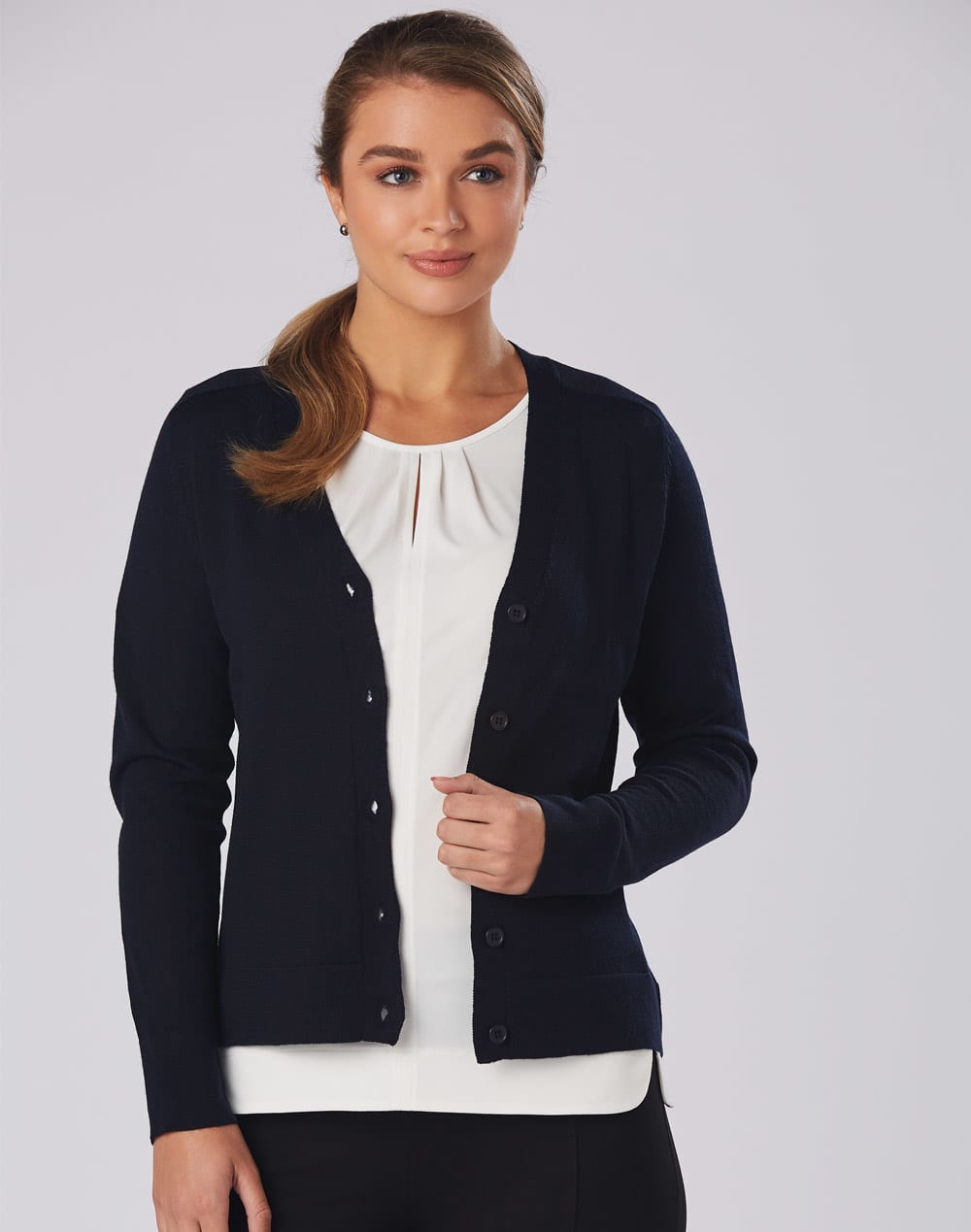 Women's 100% Merino Wool L/S Cardigan SH-M9602