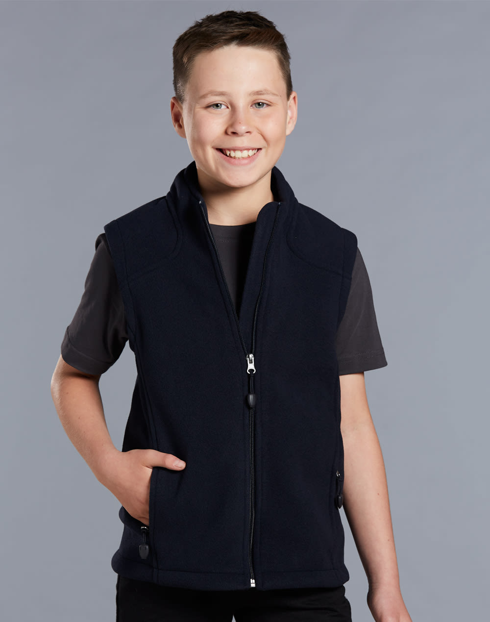 Kids' bonded polar fleece vest SH-PF09K