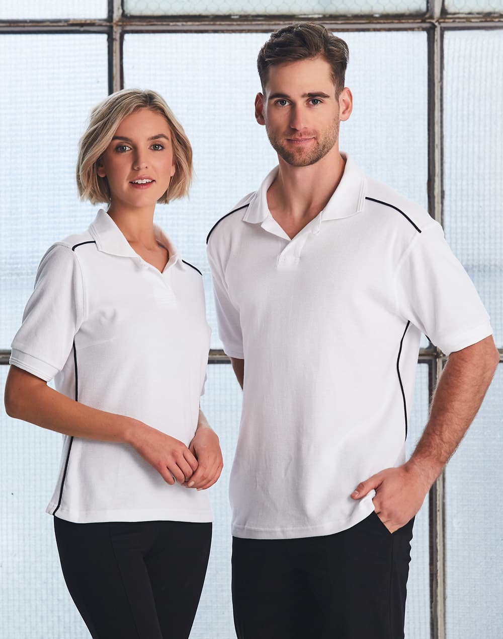 Men's pure cotton contrast piping SH-PS25