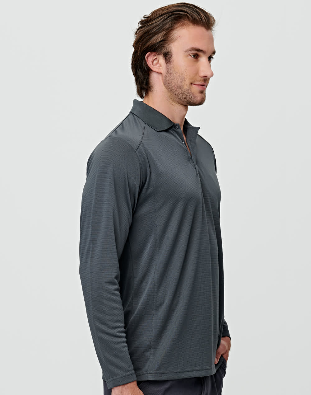 Men's Bamboo Charcoal L/S Polo SH-PS89