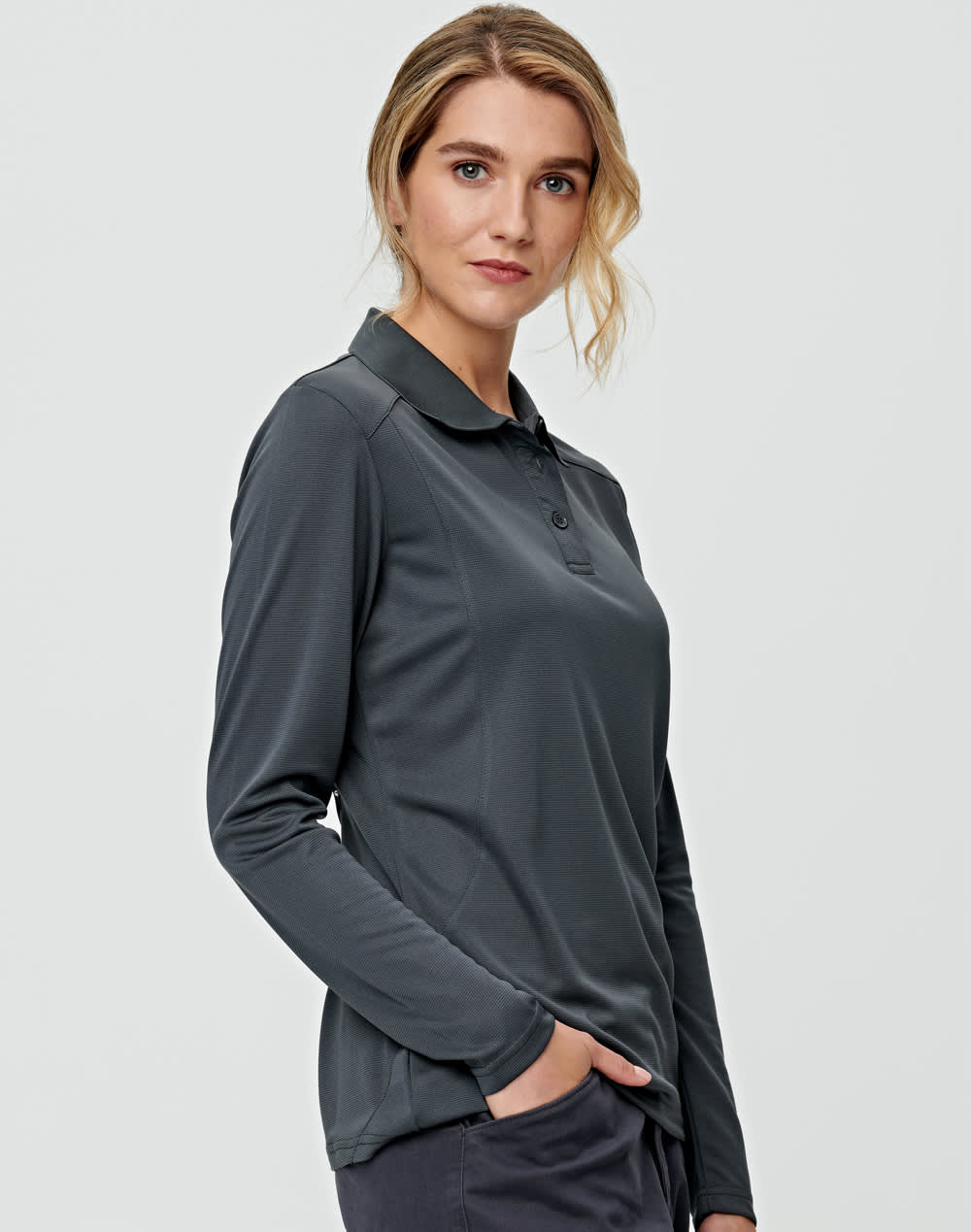 Ladies' Bamboo Charcoal L/S Polo SH-PS90