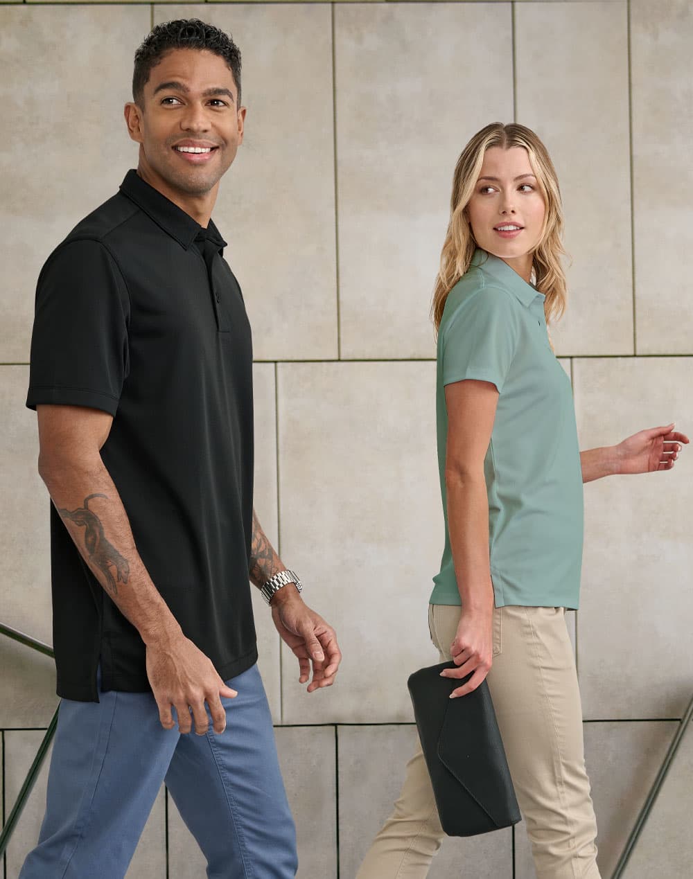 Men's Sustainable Jacquard Knit S/S Polo SH-PS95