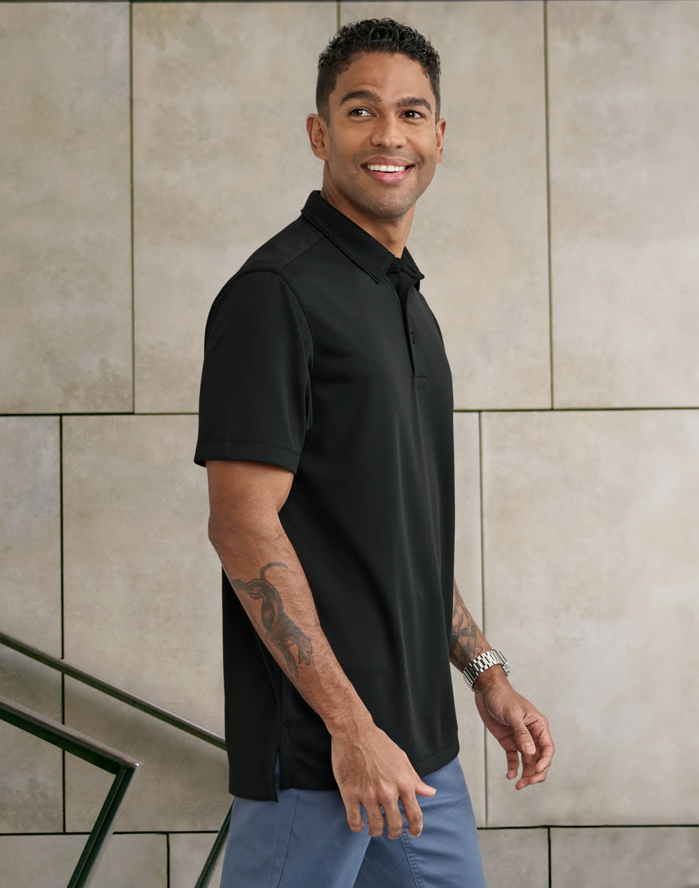 Men's Sustainable Jacquard Knit S/S Polo SH-PS95