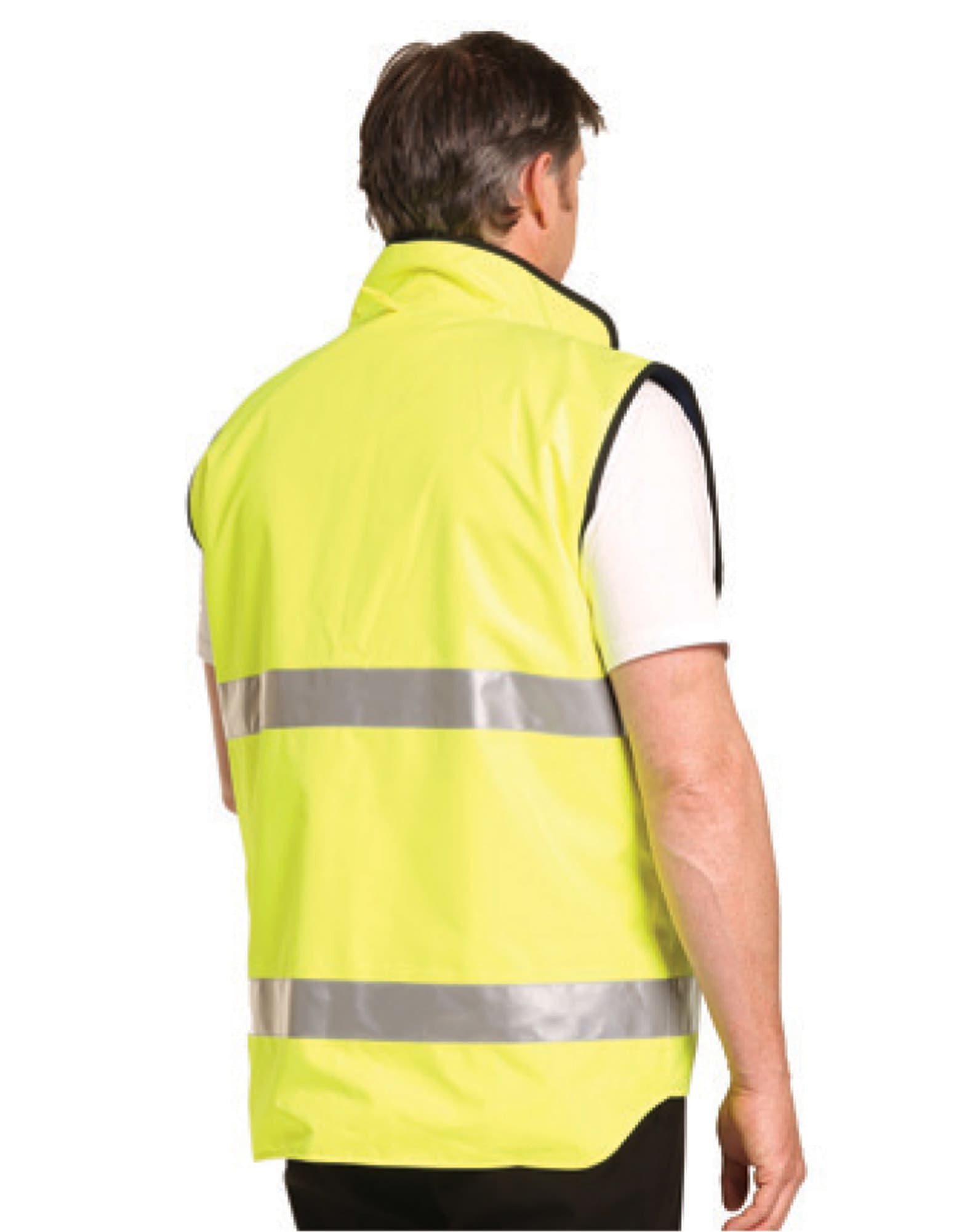 Hi-Vis Reversible Mandarine Collar Safety Vest With 3M Tapes SH-SW49