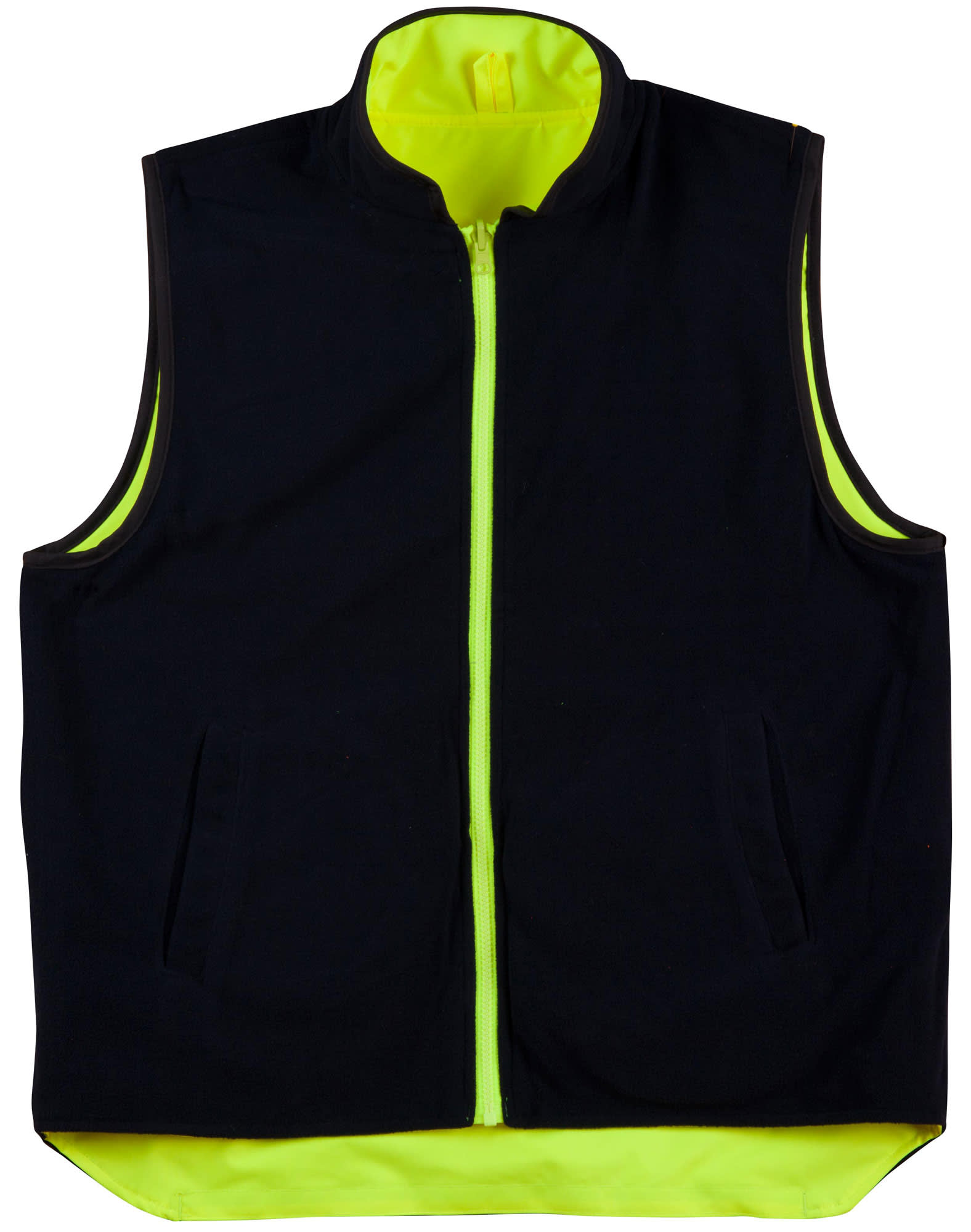 Hi-Vis Reversible Mandarine Collar Safety Vest With 3M Tapes SH-SW49