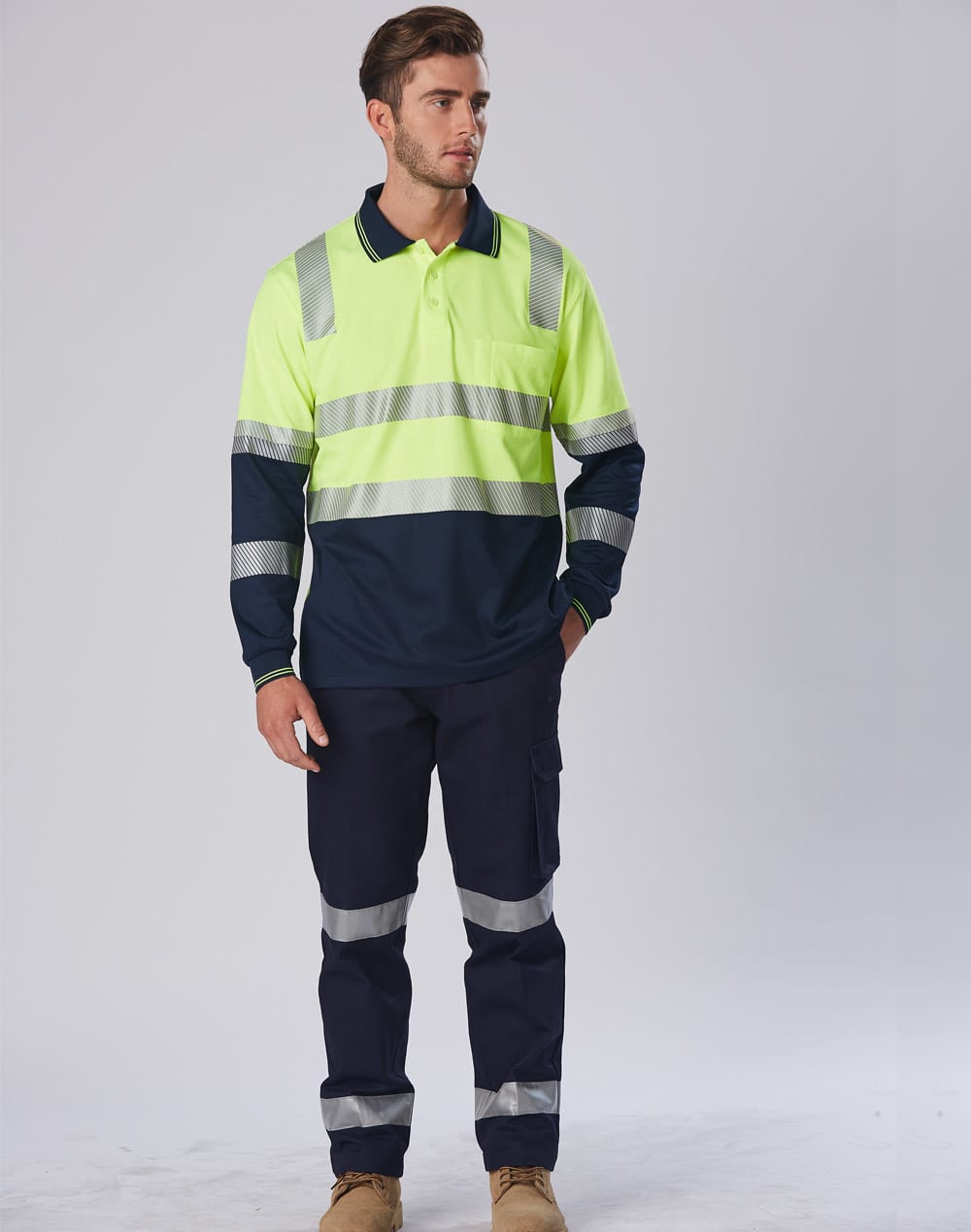 Biomotion Segmented Truedry L/S Safety Polo SH-SW74