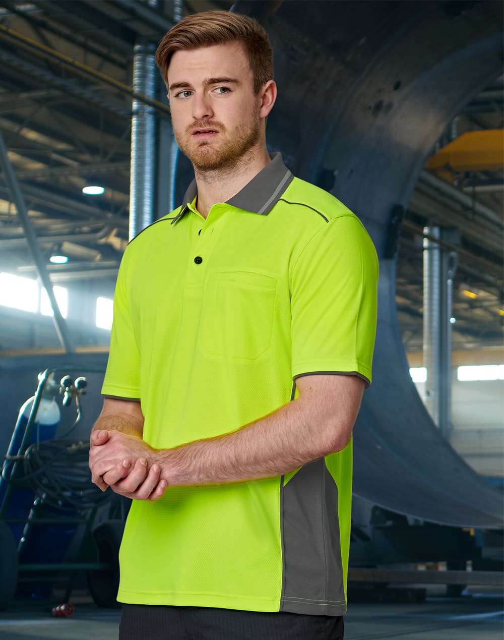 Hi-Vis Bamboo Charcoal Vented S/S Polo SH-SW79