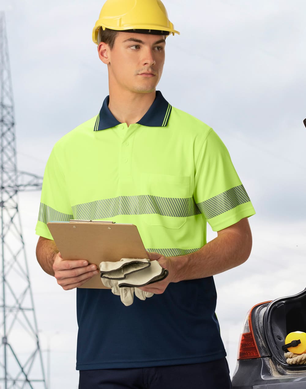 Unisex Cooldry Segmented Safety S/S Polo SH-SW85