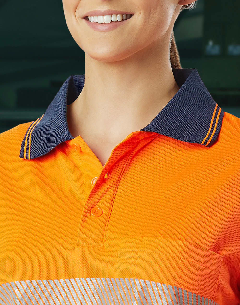 Unisex Cooldry Segmented Safety L/S Polo SH-SW86