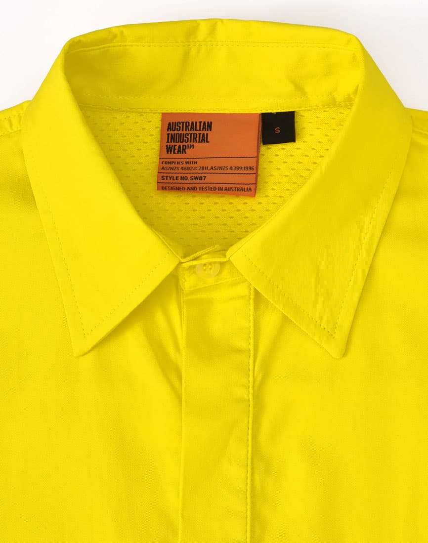 Hi Vis Cool-Breeze Closed Front L/S Shirt (Perforated Tape) SH-SW87