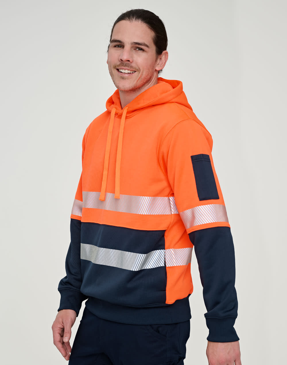 Hi-Vis Two Tone Safety Hoodie With Segmented Tapes SH-SW88