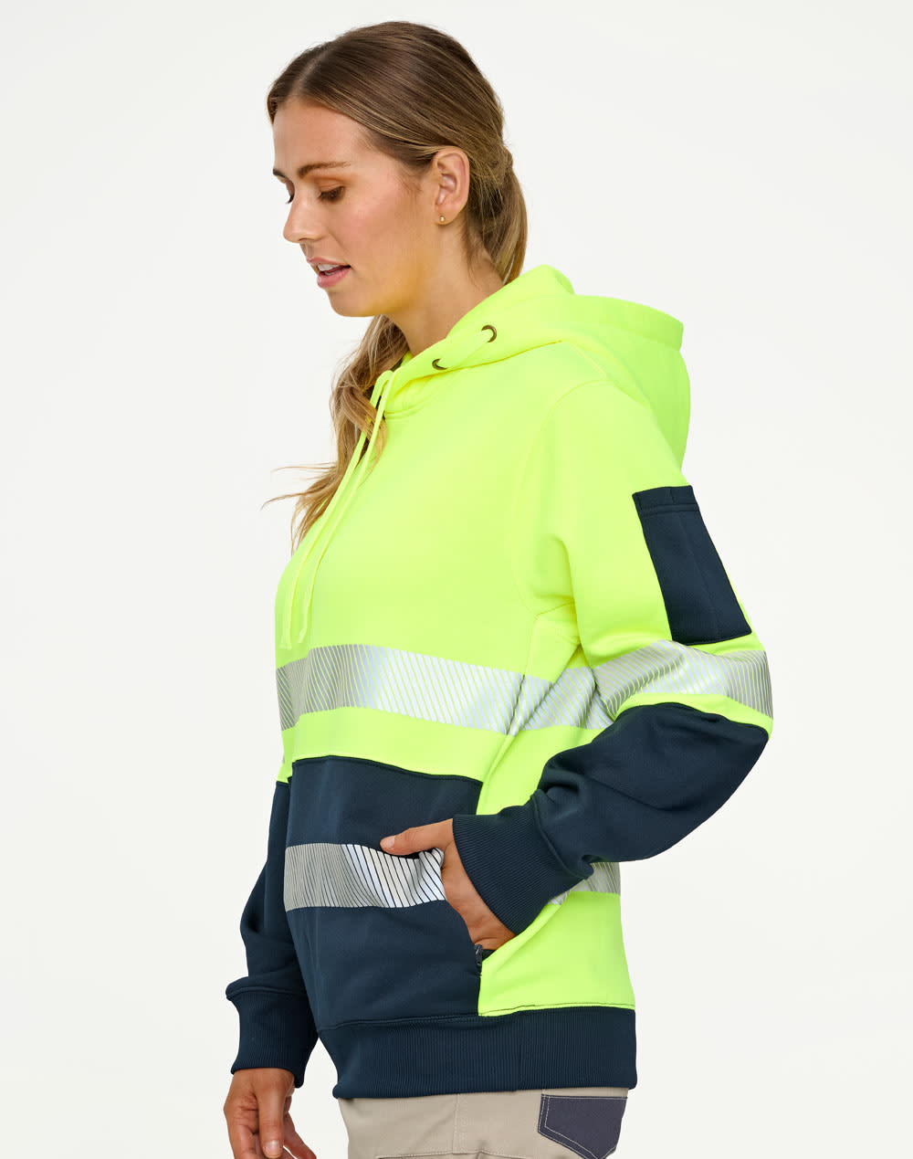 Hi-Vis Two Tone Safety Hoodie With Segmented Tapes SH-SW88