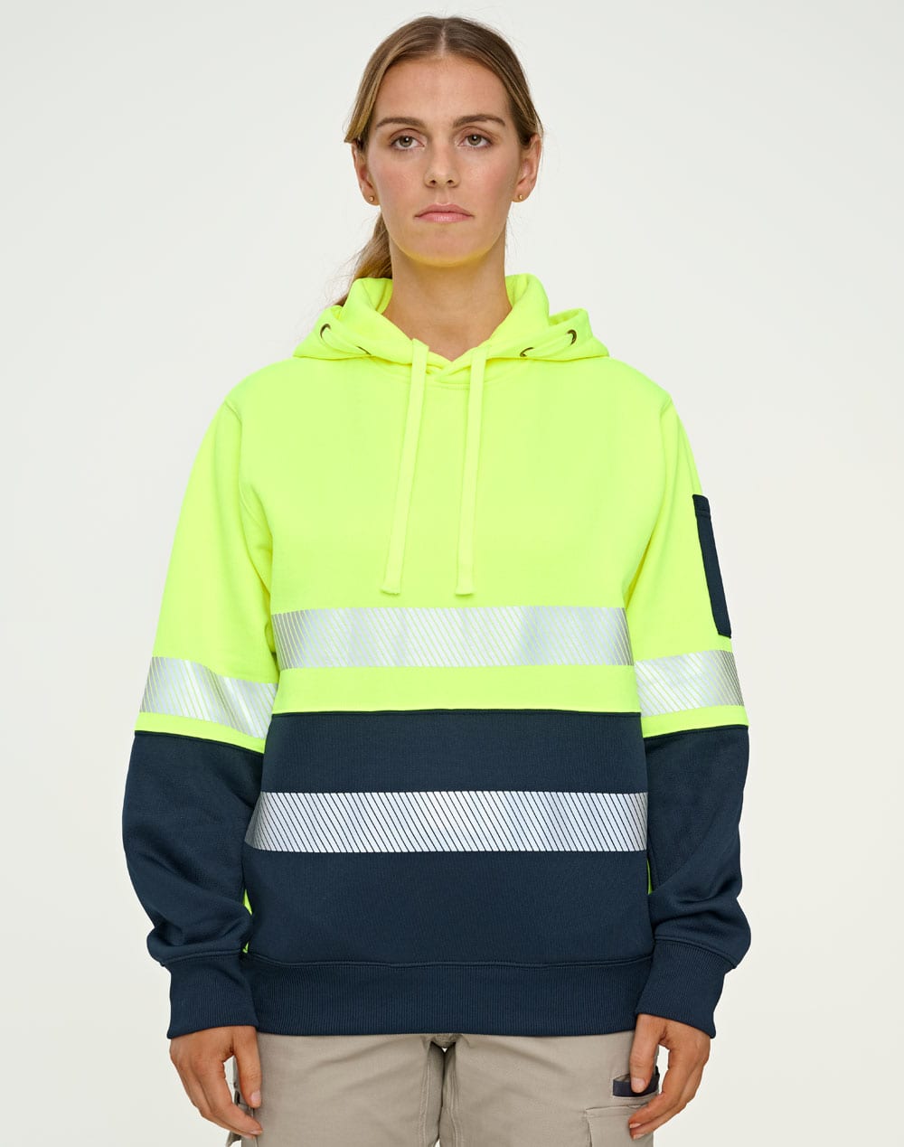 Hi-Vis Two Tone Safety Hoodie With Segmented Tapes SH-SW88