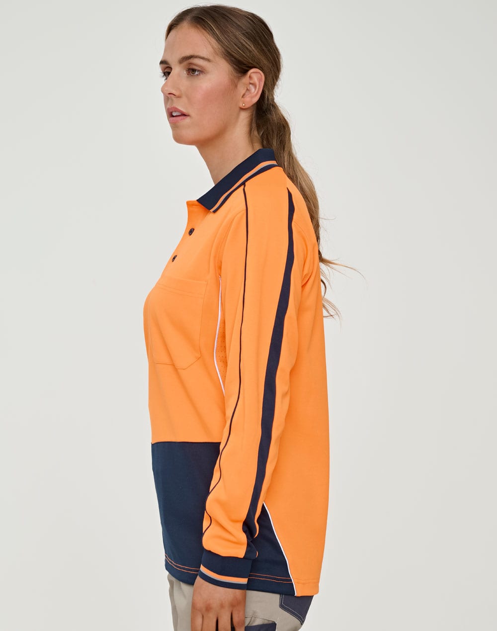 Hi-Vis Sustainable Cool-Breeze Truedry Safety L/S Polo SH-SW90